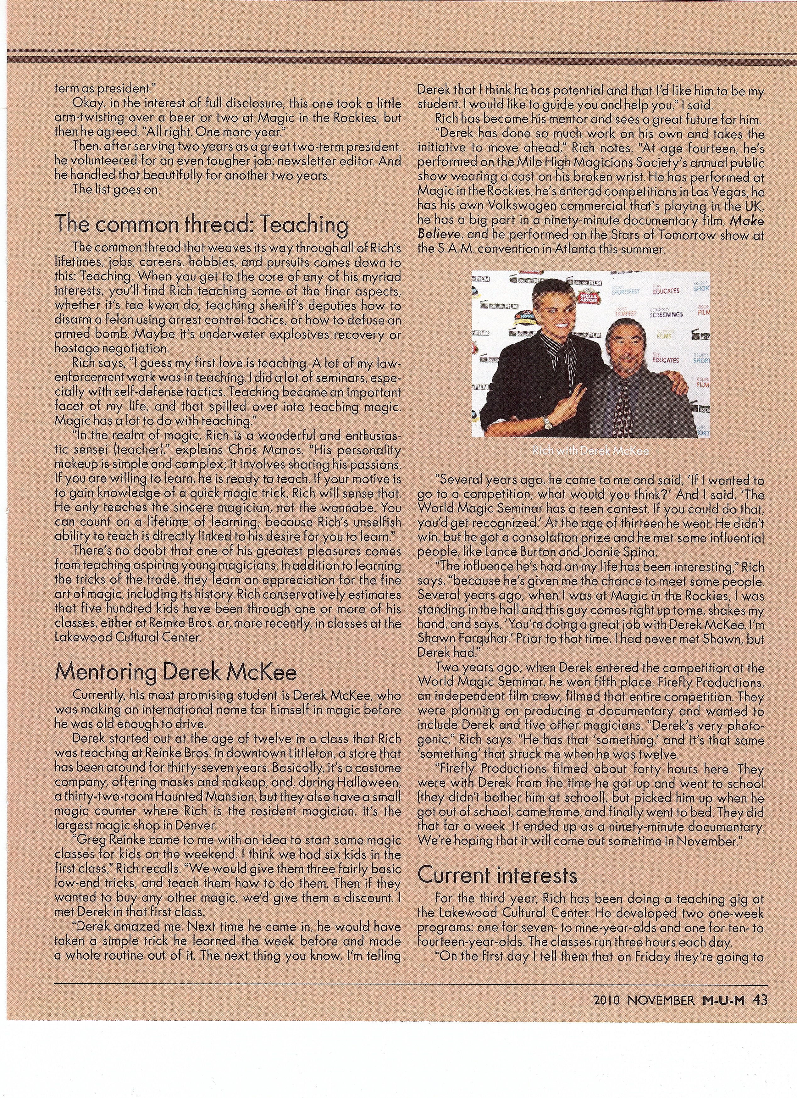 Magic Unity Might Magazine: Richard Nakata page 6